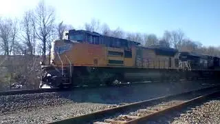 UP 8513 screams up Kings Mountain hill (February 2021)