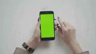 Green Screen Woman Hand Holding Mobile Phone