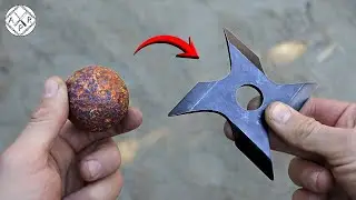 Rusty Bearing Ball FORGED into a SHURIKEN