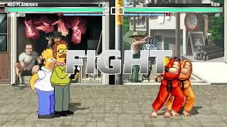 [Mugen GAME] Flanders & Homero x VS Ken & Ryu