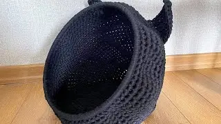 Домик для кошки #вязаниекрючком
