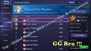 Mobile Legend : Top Global Kagura (RRQ' Lemon) Play Arena Contest,, Kagura can Teleport (GG)