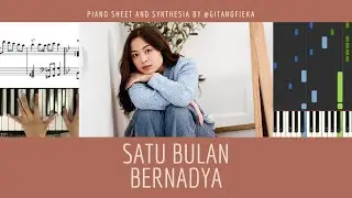 SATU BULAN -  BERNADYA | Piano Cover | Partitur Piano | Not Piano | Chord | Tutorial