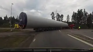 Wind turbine transport from Gävle Harbor to Glötesvålen Windpark Sweden..