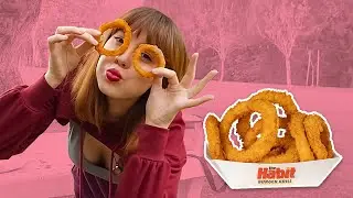 Lety Does Eating Onion Rings from the Habit Burger Grill