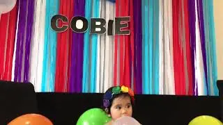 Cobie @ 11 months with rainbow theme