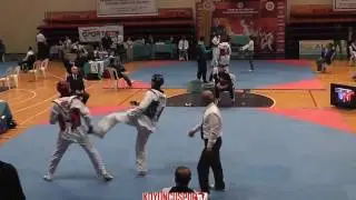 80kg Quarterfinal - Orkun Atesli vs Okan Simsek (2017 Turkish Senyor TKD Championships)