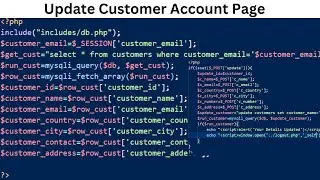 133. Update Customer Account page using PHP and MYSQL