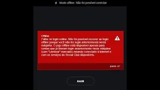 TUTORIAL - ERROR GTA V MODO OFFLINE ERROR VERMELHO - RESOLVIDO
