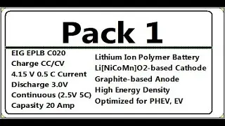 EIG LiIon battery pack - model MO87040C-01