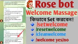 How to Set Welcome Massage on Telegram Group And Set Automatic Delete welcome Massage by Rose bot