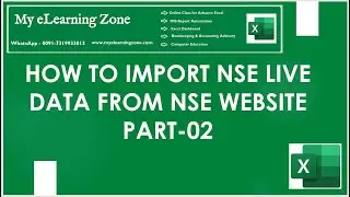 NSE Live Data in Excel II How to Import  Live Data in Excel form NSE - Part-02