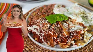 How To Make My RED CHILAQUILES with my NEW Favorite Salsa Roja | Chilaquiles Rojos RECIPE