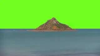 Ilha no Oceano - Island in Ocean Sea [Fundo Verde - Chroma Key]