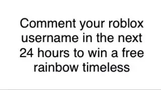 Comment your name on roblox in the next 24 hours to win a free rainbow timeless trail in speed city