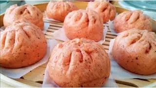 Steam Dragon Fruit Taro Pau Recipe/Baozi Recipe/Steam Bao Buns/Pau Recipe/Monica's Singapore Kitchen
