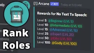 Free Discord Level / Rank Roles (Arcane Bot Setup) 