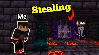 I Stole Full NETHERITE ARMOUR From My Sister's Secret Base in Minecraft