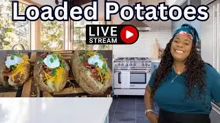 Gina Young Live Cooking Loaded Baked Potatoes