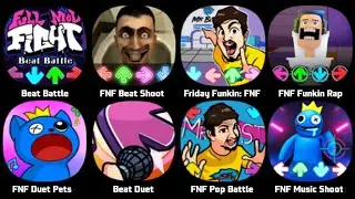 FNF Skibidi Toilet, Beat Battle, Funkin Rap Battle, FNF Duet Pets, Beat Duet, FNF Pop Battle
