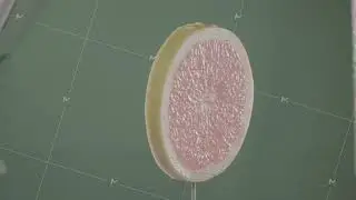 Grapefruit rotating with loop on green screen for chroma key