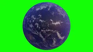 Earth Spinning Animation Green Screen