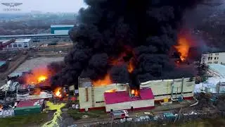 АЭРОСЪЕМКА ПОЖАРА В ТВЕРИ НА ПОДЪЕЗДНОМ ПРОЕЗДЕ
