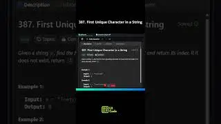 Leetcode 387. First Unique Character in a String 