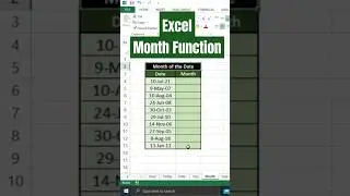 How to use month function in excel | Month Function in excel | how to extract month from date