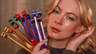 Tuning Fork ASMR 🎧 Eyes Closed Instructions & Binaural Beats Sound Healing