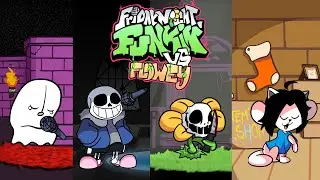 Friday Night Funkin Vs Flowey, Sans, Napstablook And Temmie || (Hard) || Alextale.