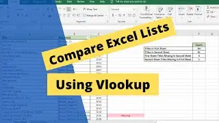 How to compare Two Excel Lists using Vlookup