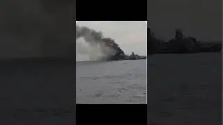 Крейсер Москва тонет. Последние кадры.The cruiser (moscow) is sinking. Latest footage. 