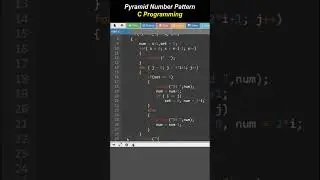 Pyramid Number Pattern in C Program | C Programming #cprogram #shorts