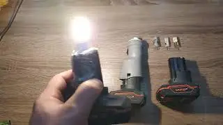 фонарик из аккумуляторной батареи 12 V BP-125 от шуруповёрта Dnipro-M и диодной лампы на 12 вольт