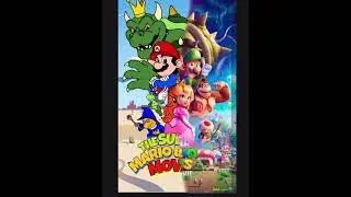The Super Mario Bros. Movie poster but it is cartoon style