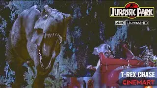 JURASSIC PARK (1993) | T-Rex Chase Scene 4K UHD