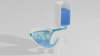 Toilet Simulation - OpenFOAM - Blender Ray-traced Render