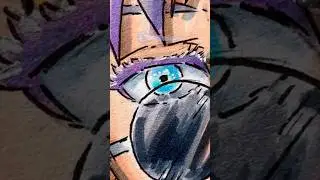 Drawing Gojo from Jujutsu Kaisen 🧿👄🧿 #jjk #art #shorts