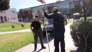 Gabethestreetpreacher aka The Black Hebrew Israelite Slayer rebukes cops at Whittier college