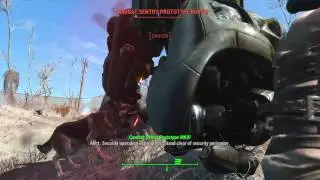 Fallout 4 - How to kill a Sentry bot on survival mode!!