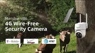 MANSHUR UB6 4G LTE Cellular Wireless Security Camera 360° PTZ 2K Solar No WiFi Surveillance Camera