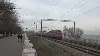 «По побережью Каспийского моря» ЭП1П-050 с пассажирским поездом №374 Тюмень - Дербент