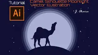 Camel silhouette Moonlight Vector -  Illustrator Tutorial