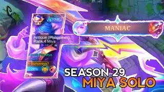 MANIAC😱⚡SEASON 29, MIYA SOLO RANK GAMEPLAY | BEST BUILD & EMBLEMS FOR MIYA IN 2023💜⚡