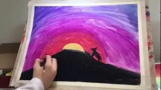 Wolves. Drawing with gouache.