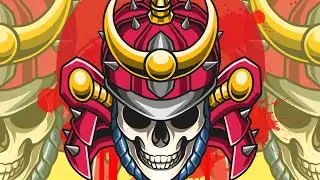 samurai helmet logo (time lapse)   #autodesksketchbook #samurai  #logo #vector