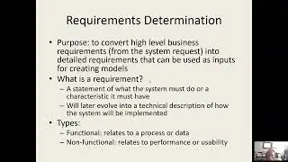 Softwrae Engineering. Requirements Determination Functional and Non-functional Requirement