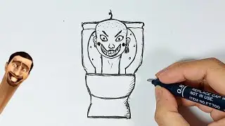 Menggambar Skibidi Toilet Jin Gundul | Drawing Skibidi Toilet Ghost