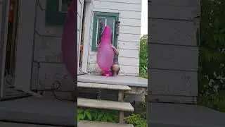 fast motion: Inflating a pink GL balloon from 🎈❣️ 
